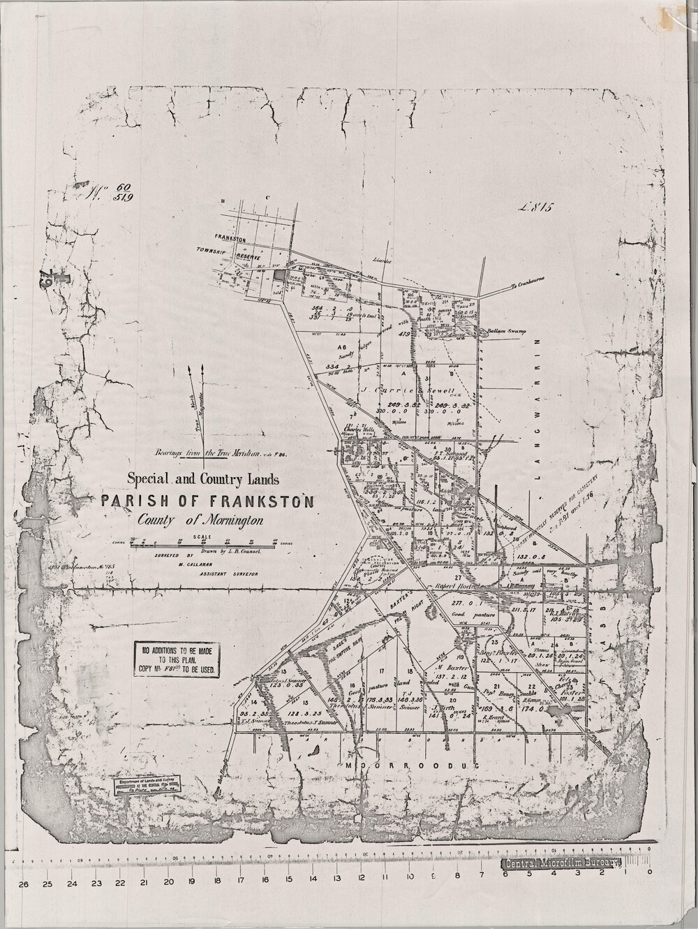 Special and country lands : parish of Frankston - county of Mornington