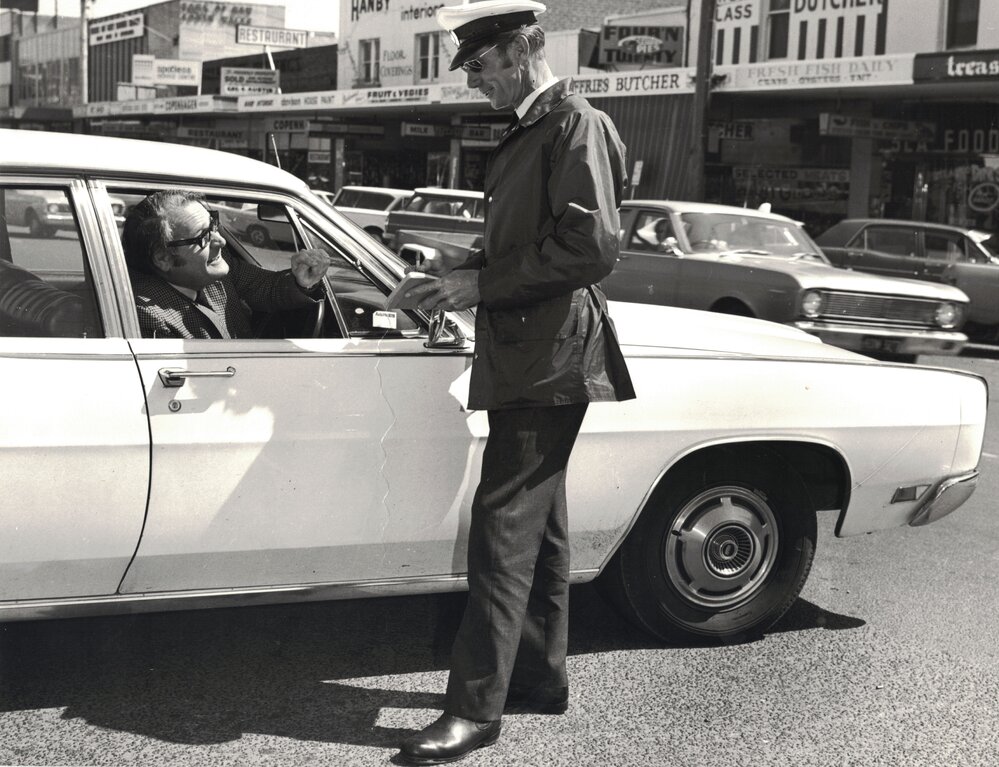 George Pentland, Town Clerk and Dick Hughes, Traffic Officer