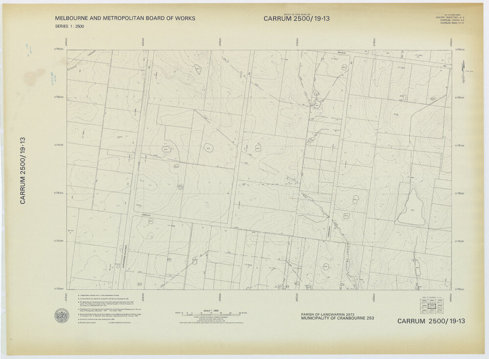 Carrum 2500 Parishes of Langwarrin, Municipality of Cranbourne 1984