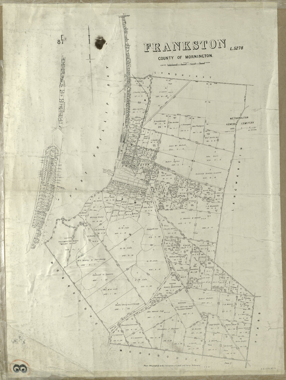 Frankston, County of Mornington, 1885