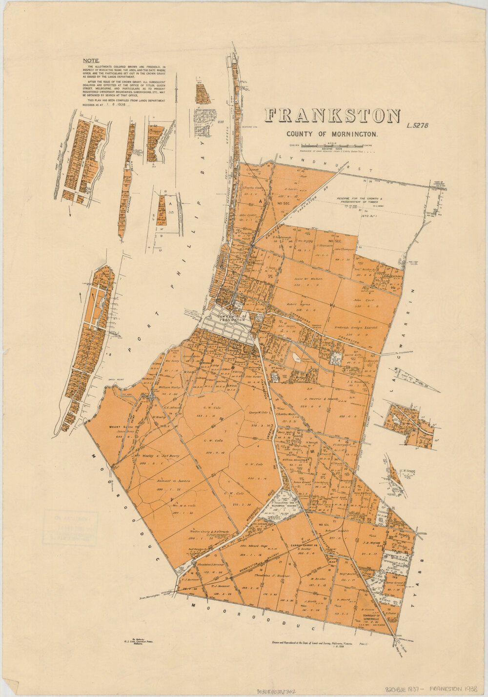 Frankston, County of Mornington, 1938