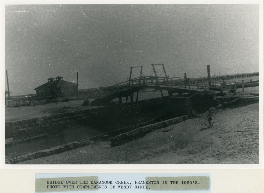 Bridge over Kananook Creek, Frankston in the 1950's 