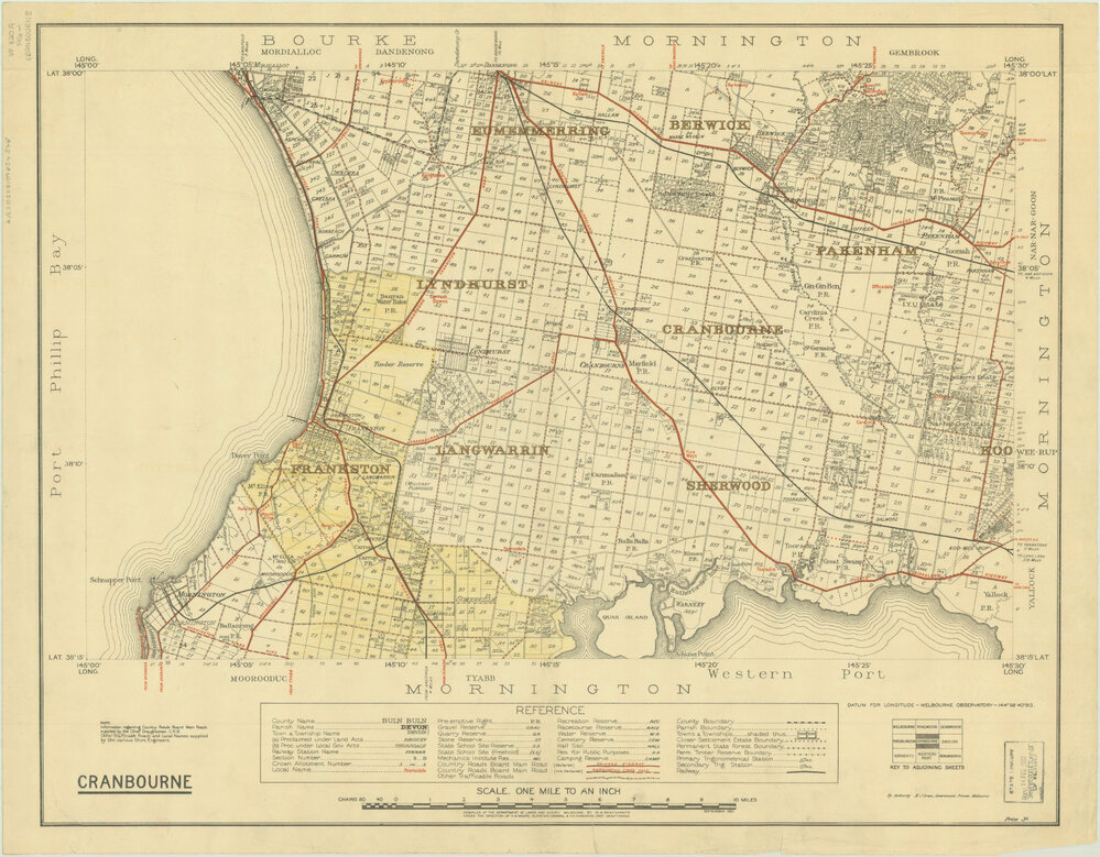[Victoria 1:63 360 cadastral maps]. Cranbourne [cartographic material ...
