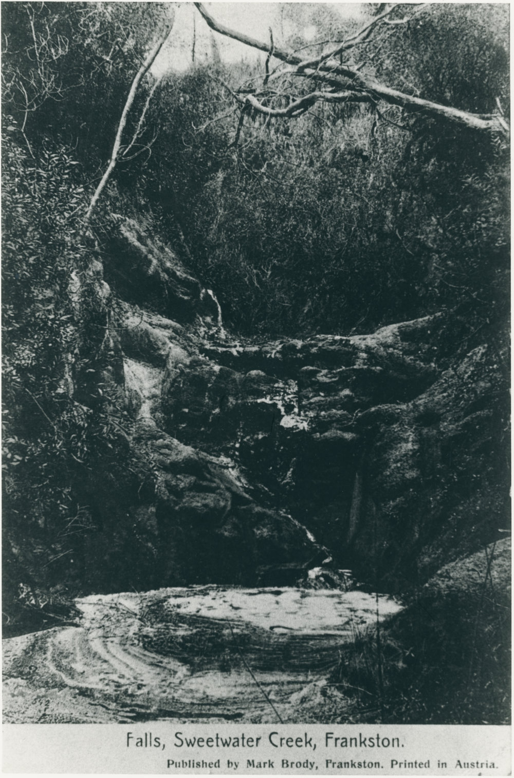 Falls, Sweetwater Creek, Frankston, early 1900's 