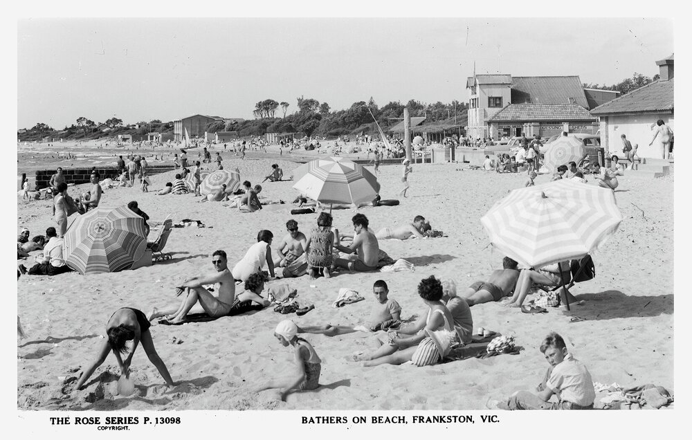 Bathers on beach, Frankston