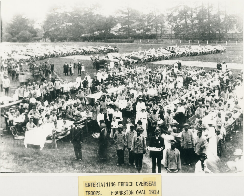 Entertaining French overseas troops on Frankston Oval 1919 