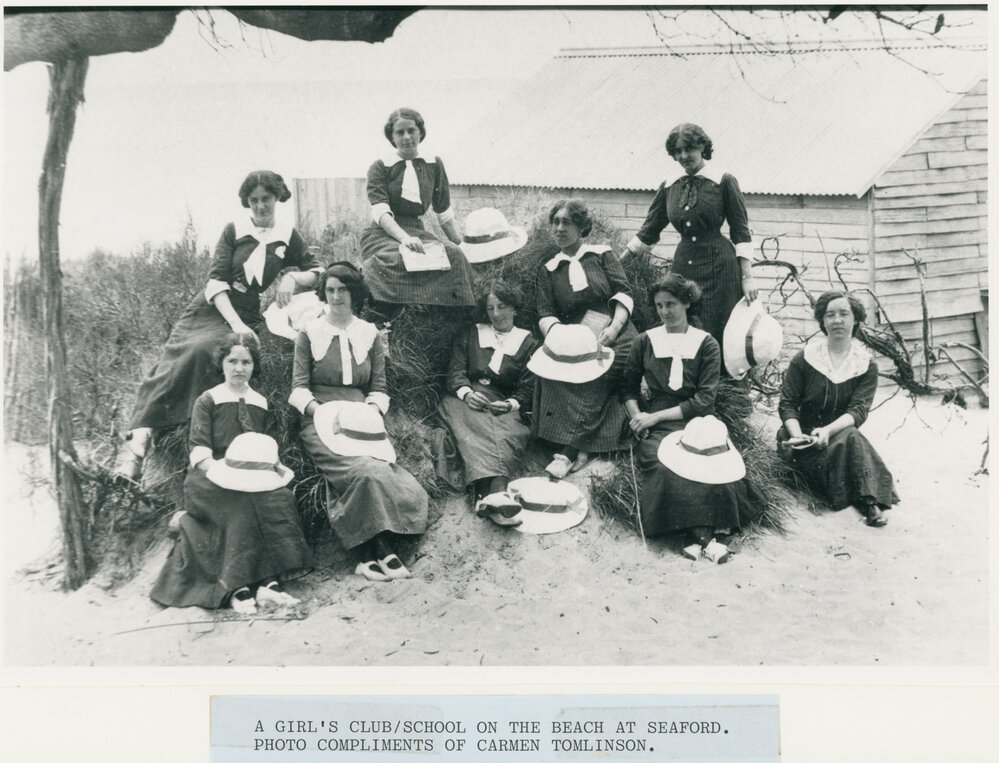 A Girl's Club/School on the beach at Seaford. Photo compliments of Carmen Tomlinson 