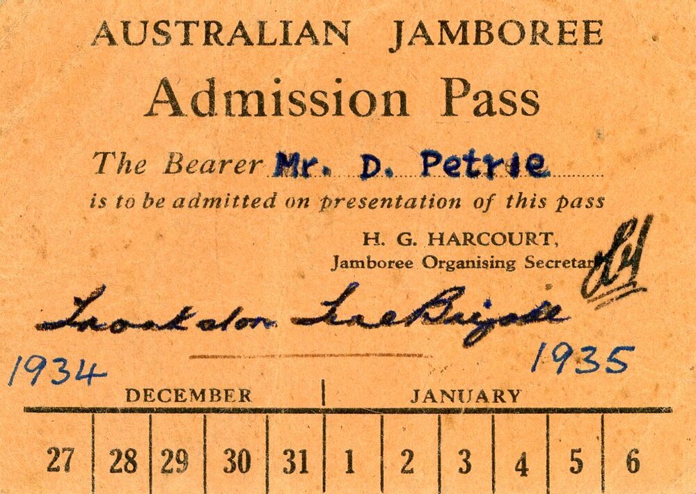 1st Australian Pan-Pacific Jamboree, Admission Pass