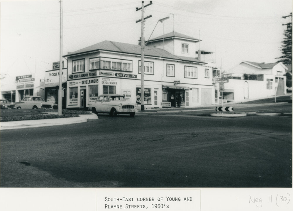 South-East corner of Young and Playne Streets, 1960's 