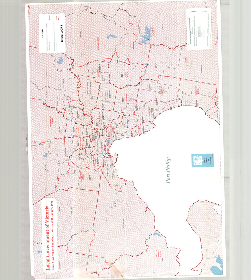 Local Government of Victoria : local government boundary status as at 31 January 1995 Sheet 2 of 2
