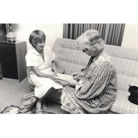 Helen Trigg with a client