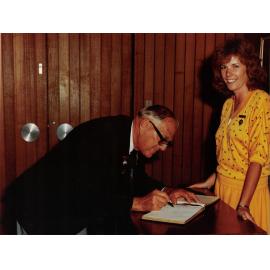 1980 WBIC civic reception sign in book