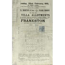 31 villa allotments [auction sale] being the subdivision of Oliver's Paddock … Frankston