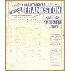 Plan of allotments in the township of Frankston 1888
