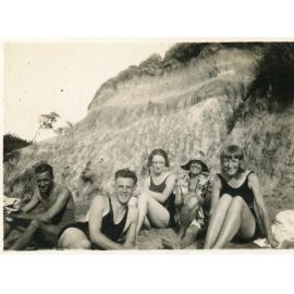 Win Fulton (nee Fisher) at Canadian Bay Beach, 1933