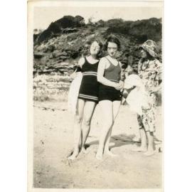 Win Fulton (nee Fisher) at Canadian Bay Beach, 1933 (1)