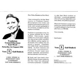 Gail Dudeck - How-to-vote card