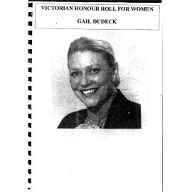 Gail Dudeck - Vicorian Honour Roll for Women - photograph