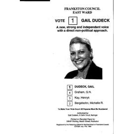 Gail Dudeck - How-to-vote card