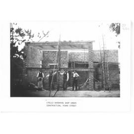 Lyell's hardware shop, under construction