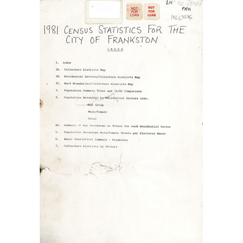 1981 census statistics for the City of Frankston