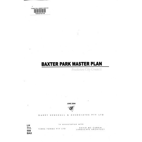 Baxter Park master plan 