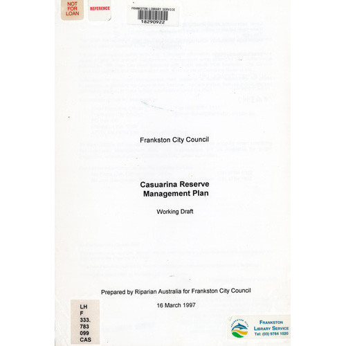 Casuarina Reserve management plan : working draft 