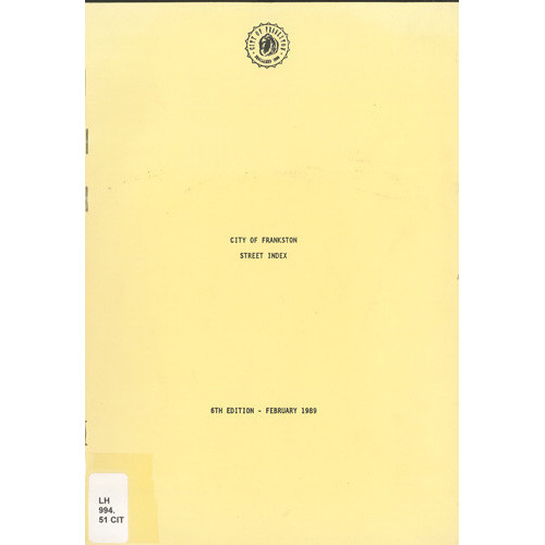 City of Frankston street index