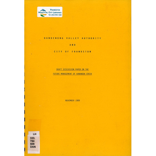 Draft discussion paper on the future management of Kananook Creek 