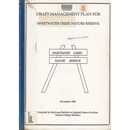 Draft management plan for Sweetwater Creek Nature Reserve 