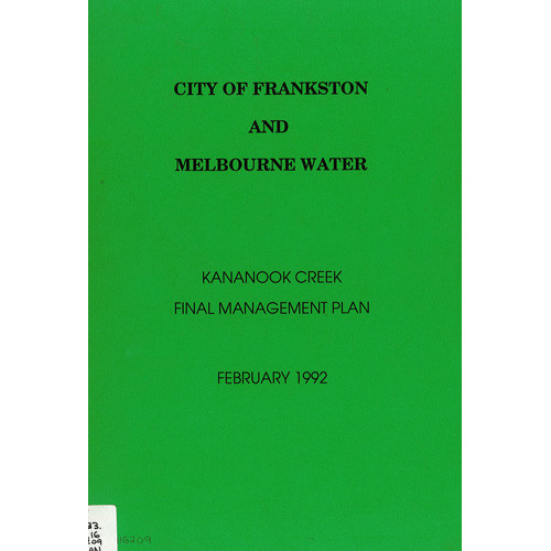 Kananook Creek final management plan, February 1992 