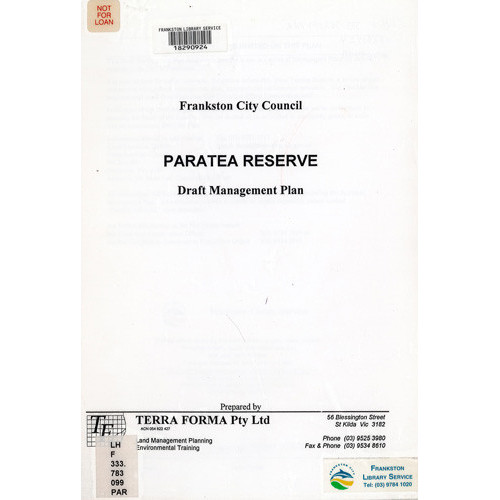 Paratea Reserve draft management plan 