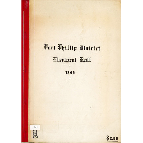 Port Phillip District electoral roll, 1845 