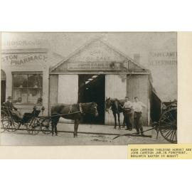 Hugh and John Cameron Jnr. in front of John Cameron Blacksmith building 