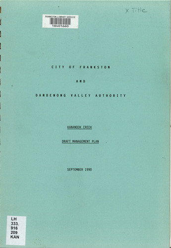 Kananook Creek draft management plan, September 1990 