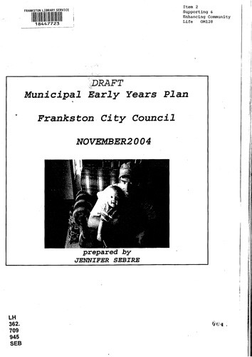 Municipal early years plan : draft 