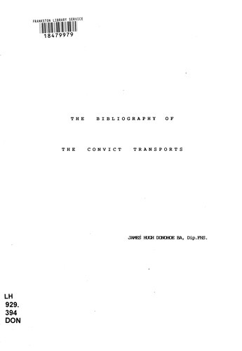 The bibliography of the convict transports 